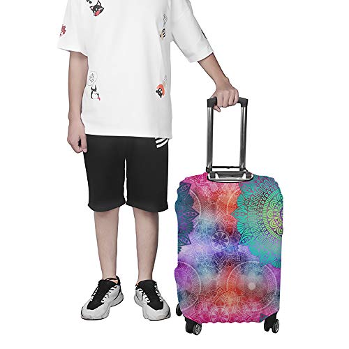 Housse de valise mandalas multicolore Ruchen avec tissu extensible - 4