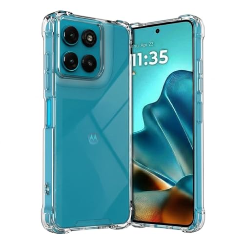Image of Fashionury Clear Back Cover Case for Motorola Moto G67 Power 5G / G67 Power 5G | Anti-Yellow Acrylic Hard Back + Soft TPU Bumper | Shockproof 360 Protection | Slim Transparent Bumper Case (Clear)