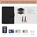 Feelorna Passport Holder for Travel, PU Leather Passport Cover for Women Men, Fashion Passports Wallet with Multi Card Slots (Black)