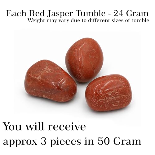 Image of Red-Jesper Tumble Stone | 50 gm Tumbled Gemstones | Reiki Healing Stones | Home Decor Pebbles | Aquarium Gravel | Garden & Table Dcor