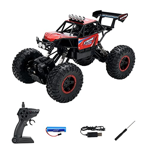 Katutude RC coche control remoto 4WD todo terreno juguete coche rock crawler coche con luces 2.4Ghz coche cascada juguetes para adultos niños regalos