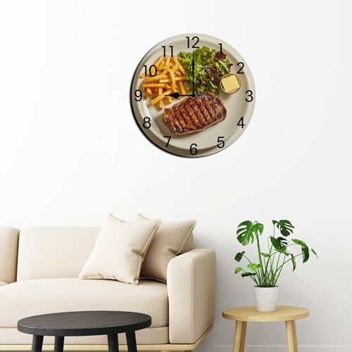 Reloj de pared redondo de madera silencioso 10 pulgadas miniatura 3