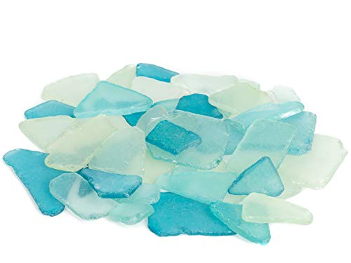 Nautical Crush Trading Sea Glass | Blue Pale Yellow and Light Green Colored Sea Glass Mix | 11 Ounces of Sea Glass for Art Crafts and Decor | Sea Glass Bulk