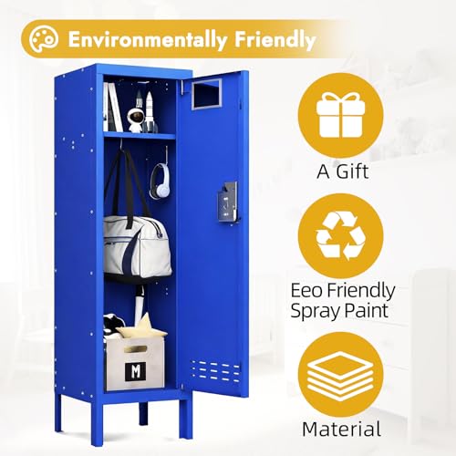 Image of BUTISOW Metal Kids Locker,Metal Cabinet Storage Lockers,Lockable for Employees with Door,54 inch Height Steel Locker,Lockable Steel Locker for Children's Room, Playroom, School,Gym