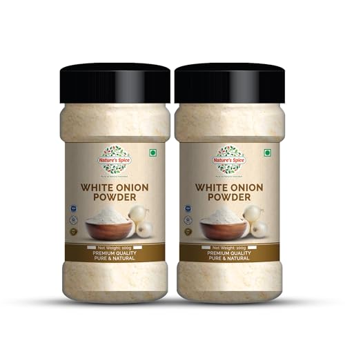Image of Nature's Spice White Onion Powder - Pack of 2 (100g Each) Natural Pyaz for Cooking | Flavorful Seasoning for Recipes | Dehydrated, No Additives & Preservatives | Ready to Use (Safed Pyaz Powder)