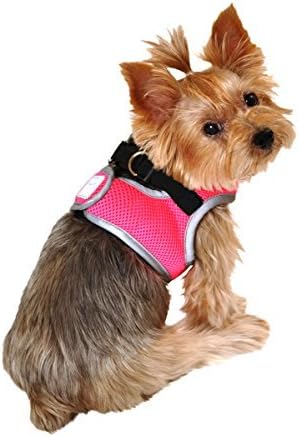 SimplyWag Dog Body Harness, Neon Pink W Reflective Trim, Medium