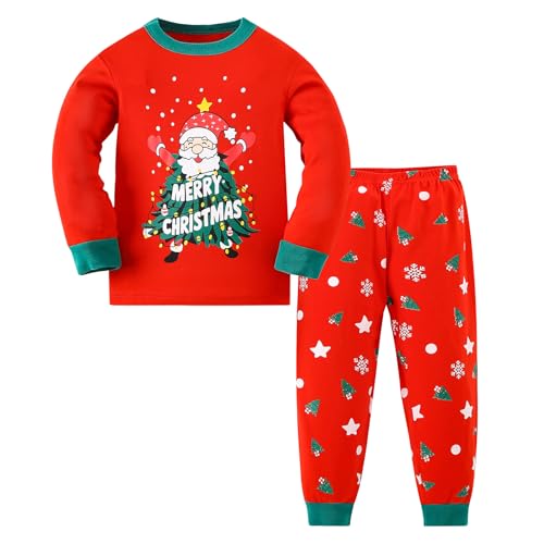 Pilipulu Pijama Navidad Niña Pijamas Navidad Niño Manga Larga Algodón Dos Piezas 9 años