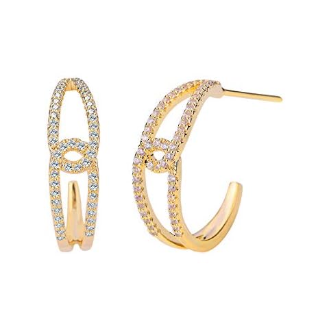 Heart Hoop Earrings - Chunky Hoop Earrings Plated Cover