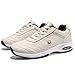 U.Ofeiy Men's Fashion Lace Up Leather Sneaker Casual Non-Slip Spikeless Golf Shoes for Men Outdoor Walking Shoes Golfers Beige Color Size 9.0