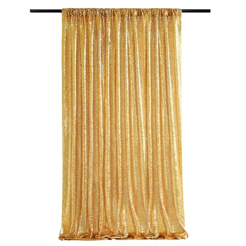 Cortina de fondo con lentejuelas doradas 3ft x 8ft miniatura 1