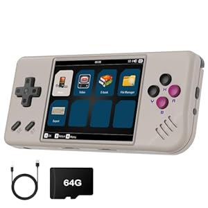 RG28XX Handheld Game Console 2.83 inch Screen Classic System 64G with 5500 Games, Retro Video Games Consoles Portable Rechargeable Hand Held (Gray)