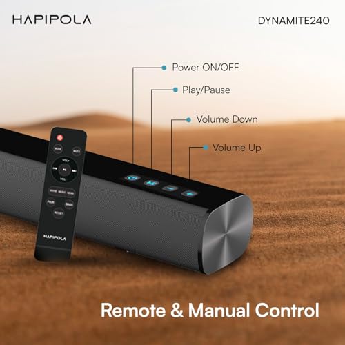 Image of HAPIPOLA Dynamite240 2.1 Channel Home Theatre System, 240W RMS Output, HDMI Input, BT5.3 Connectivity, Optical Input, Aux Input (Dynamite 240)