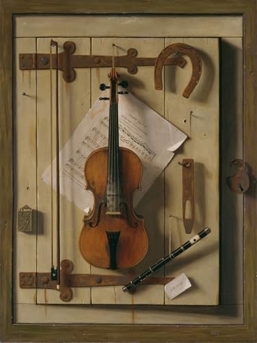 Impression Toile Nature Morte Violon Harnett - Peinture Moderne Salon 60x90cm