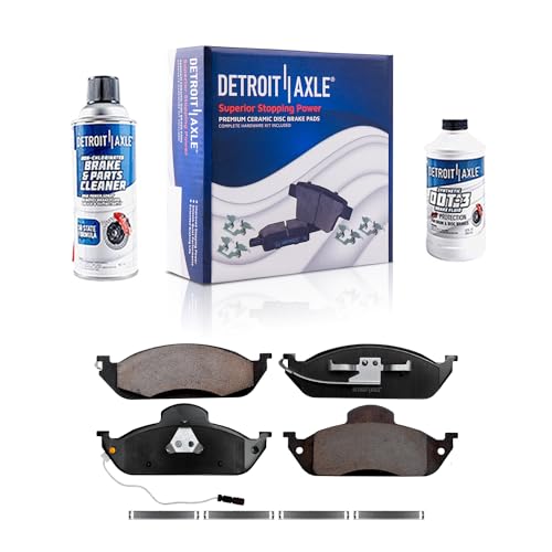 Image of Detroit Axle - Front Brake Pads for 1998-2003 Mercedes-Benz ML320 | 2003-2005 ML350, 1999 ML430, Ceramic Brake Pads w /Hardware Replacement