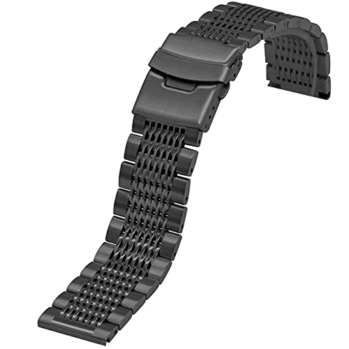 Bracelet mesh 22mm acier inoxydable noir pour Galaxy Watch 46mm et Gear S3 - 3