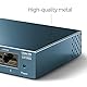 TP-Link LS105G 5-Ports Gigabit Netzwerk Switch (5 RJ-45 Lan Ports, robustes Metallgehäuse, 802.1P/DSCP QoS, Plug-and-Play, lüfterlos) blau metallic