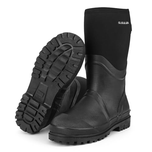 Men's Waterproof Hunting Boots, 6mm Neoprene Insulated Rubber Rain Boots by GUGULUZA - Used condition - US$47.49