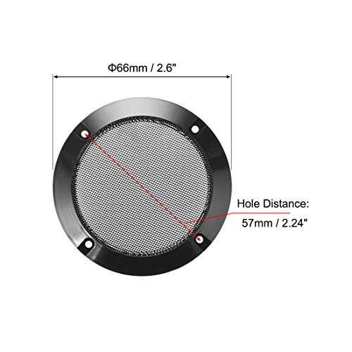 Uxcell 2Pcs 2" Speaker Grill Mesh Decorative Circle Woofer Guard Protector Cover Parts Black #TOP1