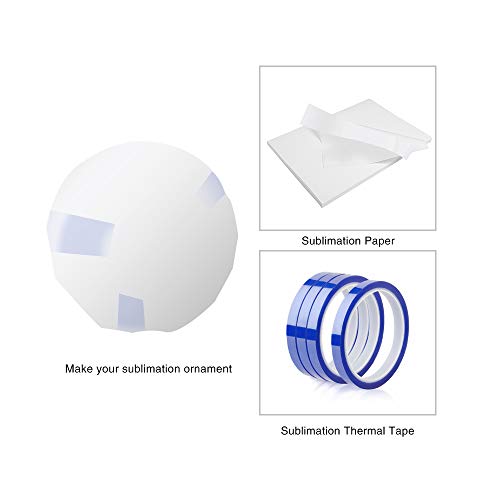 PYD Life 25 PCS Sublimation Ceramic Ornament Bulk 2.75 Inch Round Blank Ornament with Gold String for Crafting DIY Personalized Christmas Home Decor Bulk - Image 4