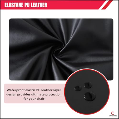 Image of Qlarity Covers PU Leather Dining Chair Covers | Waterproof & Elastic Kitchen Chair Slipcovers for Stain /Scratch Protection | Soft & Well-Fitted Parsons Covers for Dining Room (4)