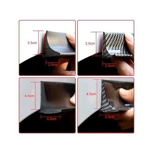 Faldones laterales de coche en fibra de carbono negra de 3.5cm para proteccion de carroceria 4 puertas 7