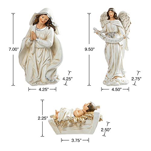 Image of Glitzhome 12Pcs Ivory Resin Nativity Figurines Set Christmas Nativity Sets Tabletop Scenes Ornaments Xmas Nativity Collectible Figurines Indoor Decor Miniatures Statues Figures10.00 inch x 26.00 inch