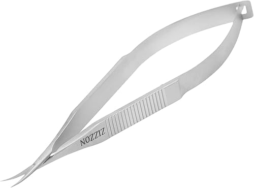 Miniatura 2 de ZIZZON Tijeras de cutículas extra finas curvadas profesionales precisas punta punta kit de aseo para cejas, pestañas, uñas y piel seca
