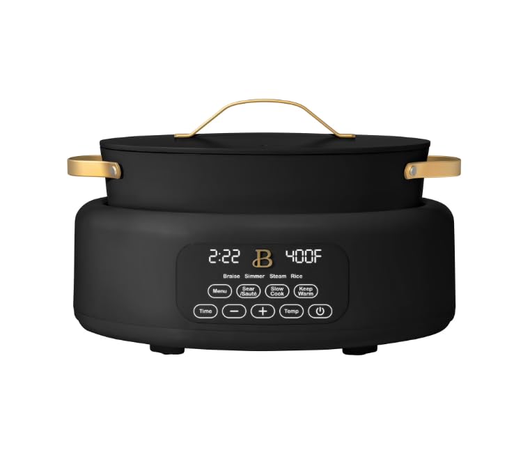 10-in-1 Electric Multi-Cooker by 6-quart, digital display, 10 cooking functions, non-stick pot, easy one-touch control Black Sesame