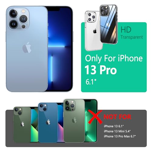 Image of ONES Case for iPhone 13 Pro, Slim Clear Transparent Case [PC + TPU Hybrid] with Military-Grade Drop Protection, Anti-Yellowing Shockproof Silicone Hard Cover