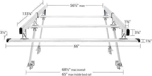 Miniatura 4 de UPUT-Rack-Alum-V2 Estante universal de aluminio sobre cabina para camión, tapa de 800 libras