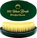 360 Wave Brush, Build Deeper Waves, Soft & Hard Boar Bristle Curved Brush, Black Lavish Essentials Signature (Soft, Emerald Green)