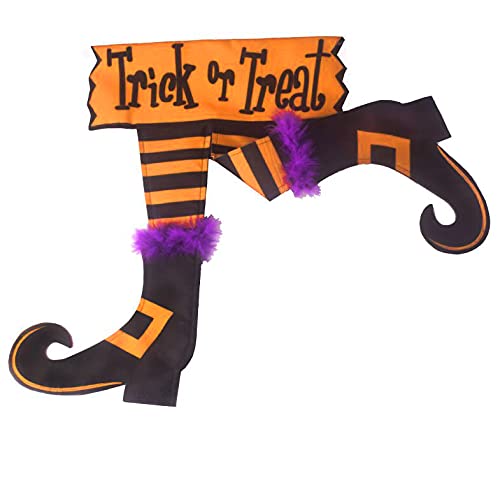 Happy Halloween Graden Flag Trick Or Treat Witch Feet Yard Outdoor Banner Decorations Home Decor Double Sided #TOP1