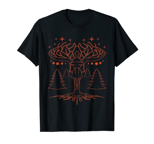 Crâne de bois design pour les amoureux de la nature Goth-Punk T-Shirt