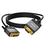 DVI to VGA Cable 6 FT, Uni-Directional DVI-D 24+1 to VGA Cord, Gold-Plated Connectors, 1080P Full HD for HDTV, PC, Host, Laptop, Monitor, Projector, Black Cable