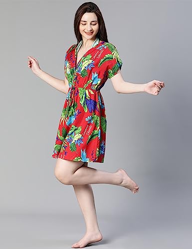 Image of oxolloxo Women Elasticated Tie-Knot Beachwear Kaftan