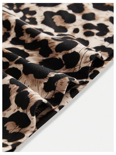 GORGLITTER Girl's Leopard Cheetah Y2k T Shirt Open Back Short Sleeve Crop Top Boat Neck Slim Fit Tee4