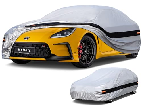 Image of 10 Layers Car Cover Custom Fit for Subaru BRZ (2012-2026) /Toyota 86 (2012-2021), Waterproof All Weather for Automobiles, Outdoor Full Cover Sun Dust Rain Protection with Cotton. Silver