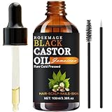 TOPLING Óleo de rícino jamaicano 100% puro e natural orgânico prensado a frio para crescimento do cabelo, cílios e sobrancelhas e cuidados com o corpo, hidratante de pele sem hexano (100 ml)