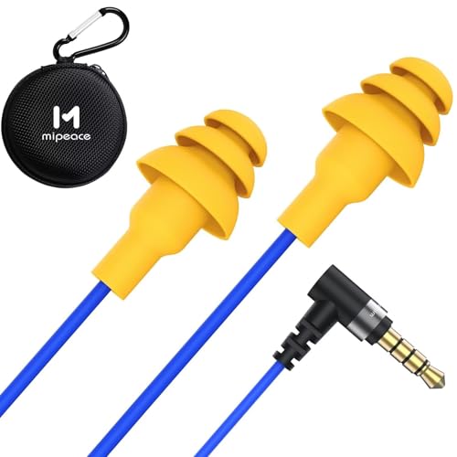 MIPEACE Wired Ear Protection Headphones, Ear Plug Headphones for Work-Safety Work Earbuds for Mowing...
