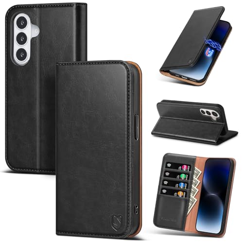 Scutumate Compatible with Samsung Galaxy S26 Case Wallet with Card Holder [4 Card Slots] Kickstand [RFID Blocking] PU Leather Phone Case Flip Folio Protective Cover TPU Shockproof,Black by Scutumate - Used condition - US$13.74