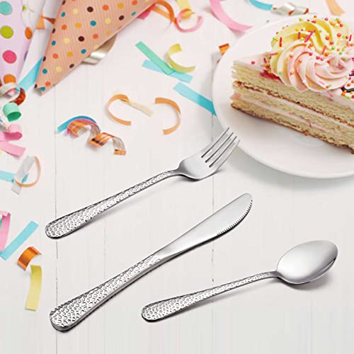 Foto von Kinderbesteck, HaWare 9-teiliges Edelstahl Kleinkind Besteck Set mit Hammergriff, Kinder Essbesteck inkl. 3 Kleine Messer/Löffel/Gabel, Ungiftig & Gesund, Hochglanzpoliert & Spülmaschinenfest