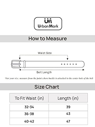Image of UrbanMark Heavy Duty Faux Leather Black Formal Belt For Men