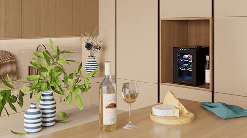 Tristar Grande Saignée Weinkühlschrank – Für bis zu 6 Flaschen – 17 L – Thermoelektrisch – Glastür – Touch-LED-Display – Innenbeleuchtung – WR-7506