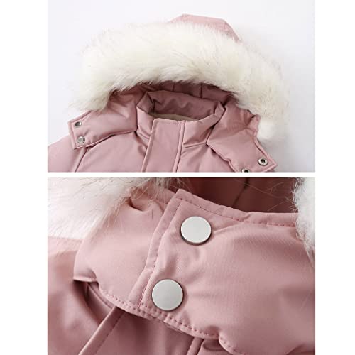 Baby Girls' Snowsuits Kids Waterproof Romper Ski Jackets Suit Boys Fleece Coat Windproof Outwear Pink 18-24 Months - Image 3