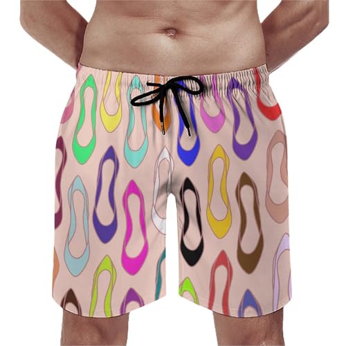 Pantalon court de plage homme talons hauts colorés idéal pour l'été et la piscine