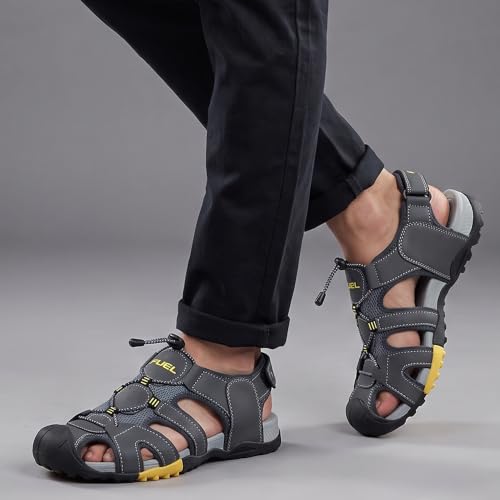 Image of FUEL Warrior Men's Fisherman Sandals - Comfortable, Breathable & Flexible Outdoor Sandals with Protective Toe, Anti-Skid Sole - Stylish Casual Beach & Sports Footwear