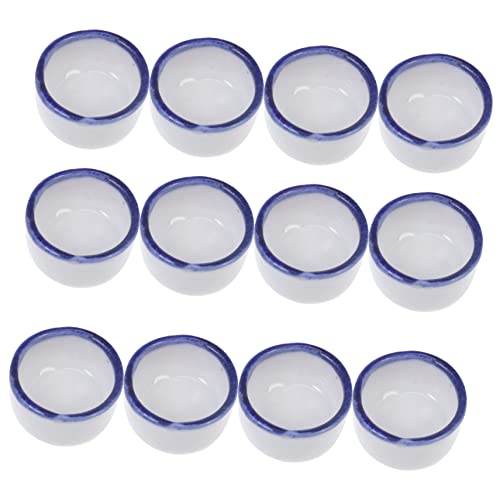 Parliky 12Pcs Mini Ceramic Reptile Water Bowls Small Water Sink for Reptile Tanks Multi Purpose Feeding and Drinking Basins for Small Pets Durable and Damage Resistant