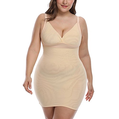 TOPMELON Women's Firm Control Plus Size Slip Shapewear Seamless Spandex Body Shaper Slimmer