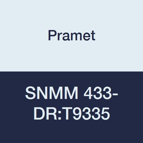 SNMM 433-DR:T9335 Carbide Indexable Turning Insert, 0.047" Radius, Single Sided Negative, Heavy Roughing, 1/2" I.C., 3/16" Thick, CVD, 90 Degree Square, Steel (P30), Black (Pack of 10)