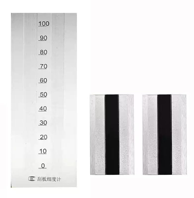 Grindometer Fineness Gauge Professional Fineness of Grind Gauge with 2 Scrapers Stainless Steel Range 0-100μm Indexing Value 5μm